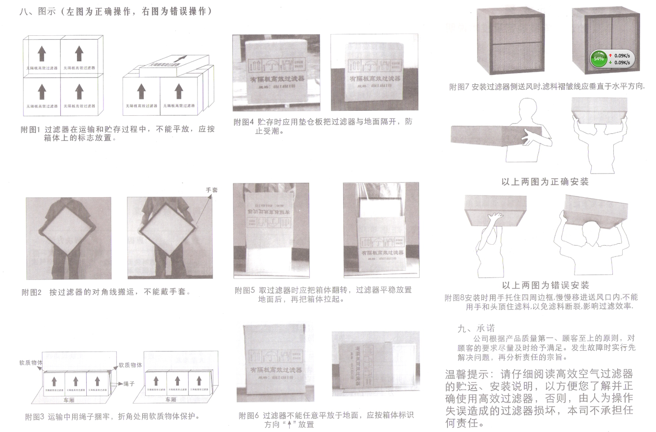 高效過濾器貯存運輸